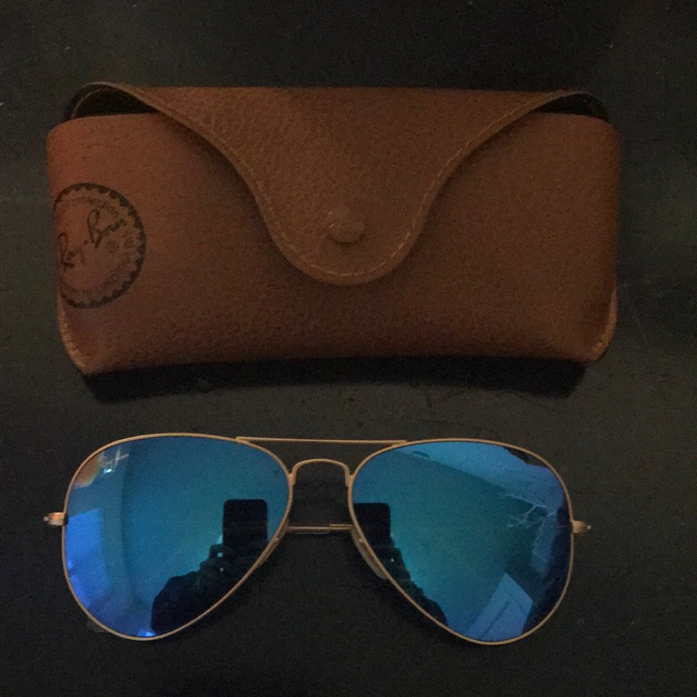 Rayban aviator blue lens